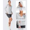 imageG4Free Lightbreeze Womens UPF 50 Sun Shirts with Hoodie Long Sleeve Workout Tops Button Up Rash Guard HikingGray