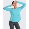imageG4Free Lightbreeze Womens UPF 50 Sun Shirts with Hoodie Long Sleeve Workout Tops Button Up Rash Guard HikingLake Blue