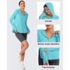 imageG4Free Lightbreeze Womens UPF 50 Sun Shirts with Hoodie Long Sleeve Workout Tops Button Up Rash Guard HikingLake Blue