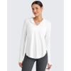 imageG4Free Lightbreeze Womens UPF 50 Sun Shirts with Hoodie Long Sleeve Workout Tops Button Up Rash Guard HikingWhite