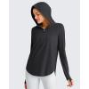 imageG4Free Lightbreeze Womens UPF 50 Sun Shirts with Hoodie Long Sleeve Workout Tops Half Zip Rash Guard Hiking FishingBlack