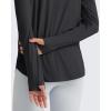 imageG4Free Lightbreeze Womens UPF 50 Sun Shirts with Hoodie Long Sleeve Workout Tops Half Zip Rash Guard Hiking FishingBlack