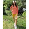 imageG4Free Lightbreeze Womens UPF 50 Sun Shirts with Hoodie Long Sleeve Workout Tops Half Zip Rash Guard Hiking FishingBurnt Orange