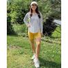 imageG4Free Lightbreeze Womens UPF 50 Sun Shirts with Hoodie Long Sleeve Workout Tops Half Zip Rash Guard Hiking FishingGray