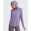 imageG4Free Lightbreeze Womens UPF 50 Sun Shirts with Hoodie Long Sleeve Workout Tops Half Zip Rash Guard Hiking FishingGray Purple