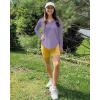 imageG4Free Lightbreeze Womens UPF 50 Sun Shirts with Hoodie Long Sleeve Workout Tops Half Zip Rash Guard Hiking FishingGray Purple