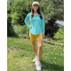 imageG4Free Lightbreeze Womens UPF 50 Sun Shirts with Hoodie Long Sleeve Workout Tops Half Zip Rash Guard Hiking FishingLake Blue