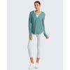 imageG4Free Lightbreeze Womens UPF 50 Sun Shirts with Hoodie Long Sleeve Workout Tops Half Zip Rash Guard Hiking FishingMyrtle Green