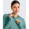 imageG4Free Lightbreeze Womens UPF 50 Sun Shirts with Hoodie Long Sleeve Workout Tops Half Zip Rash Guard Hiking FishingMyrtle Green