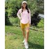 imageG4Free Lightbreeze Womens UPF 50 Sun Shirts with Hoodie Long Sleeve Workout Tops Half Zip Rash Guard Hiking FishingPink