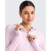 imageG4Free Lightbreeze Womens UPF 50 Sun Shirts with Hoodie Long Sleeve Workout Tops Half Zip Rash Guard Hiking FishingPink