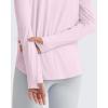 imageG4Free Lightbreeze Womens UPF 50 Sun Shirts with Hoodie Long Sleeve Workout Tops Half Zip Rash Guard Hiking FishingPink