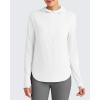 imageG4Free Lightbreeze Womens UPF 50 Sun Shirts with Hoodie Long Sleeve Workout Tops Half Zip Rash Guard Hiking FishingWhite