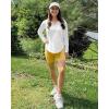 imageG4Free Lightbreeze Womens UPF 50 Sun Shirts with Hoodie Long Sleeve Workout Tops Half Zip Rash Guard Hiking FishingWhite