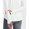 imageG4Free Lightbreeze Womens UPF 50 Sun Shirts with Hoodie Long Sleeve Workout Tops Half Zip Rash Guard Hiking FishingWhite