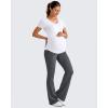 imageG4Free Lightweight Maternity Shirts Short Sleeve V Neck Pregnancy Workout Tops Side Ruched Stretchy Yoga Lounge TeesWhite