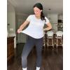 imageG4Free Lightweight Maternity Shirts Short Sleeve V Neck Pregnancy Workout Tops Side Ruched Stretchy Yoga Lounge TeesWhite