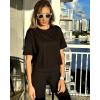 imageG4Free Lightweight Womens Workout Tops Loose Fit Short Sleeve Summer T Shirts Athletic Gym Tees Basic Yoga Shirts CasualBlack