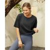 imageG4Free Lightweight Womens Workout Tops Loose Fit Short Sleeve Summer T Shirts Athletic Gym Tees Basic Yoga Shirts CasualBlack