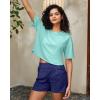 imageG4Free Lightweight Womens Workout Tops Loose Fit Short Sleeve Summer T Shirts Athletic Gym Tees Basic Yoga Shirts CasualLight Blue