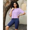 imageG4Free Lightweight Womens Workout Tops Loose Fit Short Sleeve Summer T Shirts Athletic Gym Tees Basic Yoga Shirts CasualLight Purple