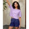 imageG4Free Lightweight Womens Workout Tops Loose Fit Short Sleeve Summer T Shirts Athletic Gym Tees Basic Yoga Shirts CasualLight Purple