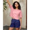 imageG4Free Lightweight Womens Workout Tops Loose Fit Short Sleeve Summer T Shirts Athletic Gym Tees Basic Yoga Shirts CasualPink