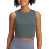 imageG4Free Lightweight Workout Tank Tops for Women Fast Dry Athletic Gym Crop Top Sleeveless Running ShirtsGray