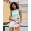 imageG4Free Lightweight Workout Tank Tops for Women Fast Dry Athletic Gym Crop Top Sleeveless Running ShirtsLight Blue