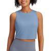 imageG4Free Lightweight Workout Tank Tops for Women Fast Dry Athletic Gym Crop Top Sleeveless Running ShirtsSmog Blue