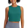 imageG4Free Lightweight Workout Tank Tops for Women Fast Dry Athletic Gym Crop Top Sleeveless Running ShirtsTeal