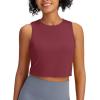 imageG4Free Lightweight Workout Tank Tops for Women Fast Dry Athletic Gym Crop Top Sleeveless Running ShirtsWine Red