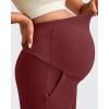 imageG4Free Maternity Athletic Shorts with Pockets Over The Belly Stretchy Workout Pants Pregnancy Wide Leg Bermuda CasualDark Burgundy