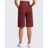 imageG4Free Maternity Athletic Shorts with Pockets Over The Belly Stretchy Workout Pants Pregnancy Wide Leg Bermuda CasualDark Burgundy