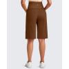 imageG4Free Maternity Athletic Shorts with Pockets Over The Belly Stretchy Workout Pants Pregnancy Wide Leg Bermuda CasualDark Coffee