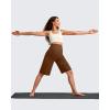 imageG4Free Maternity Athletic Shorts with Pockets Over The Belly Stretchy Workout Pants Pregnancy Wide Leg Bermuda CasualDark Coffee