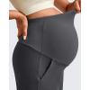 imageG4Free Maternity Athletic Shorts with Pockets Over The Belly Stretchy Workout Pants Pregnancy Wide Leg Bermuda CasualDark Gray