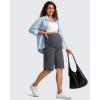imageG4Free Maternity Athletic Shorts with Pockets Over The Belly Stretchy Workout Pants Pregnancy Wide Leg Bermuda CasualDark Gray