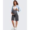 imageG4Free Maternity Athletic Shorts with Pockets Over The Belly Stretchy Workout Pants Pregnancy Wide Leg Bermuda CasualDark Gray