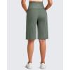 imageG4Free Maternity Athletic Shorts with Pockets Over The Belly Stretchy Workout Pants Pregnancy Wide Leg Bermuda CasualGray Sage