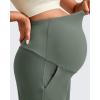 imageG4Free Maternity Athletic Shorts with Pockets Over The Belly Stretchy Workout Pants Pregnancy Wide Leg Bermuda CasualGray Sage