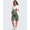 imageG4Free Maternity Athletic Shorts with Pockets Over The Belly Stretchy Workout Pants Pregnancy Wide Leg Bermuda CasualGray Sage