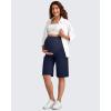 imageG4Free Maternity Athletic Shorts with Pockets Over The Belly Stretchy Workout Pants Pregnancy Wide Leg Bermuda CasualRoyal Blue