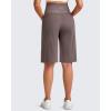 imageG4Free Maternity Athletic Shorts with Pockets Over The Belly Stretchy Workout Pants Pregnancy Wide Leg Bermuda CasualTaupe
