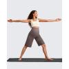 imageG4Free Maternity Athletic Shorts with Pockets Over The Belly Stretchy Workout Pants Pregnancy Wide Leg Bermuda CasualTaupe