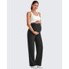 imageG4Free Maternity Dress Yoga Pants with Pockets Over The Belly Stretchy Work Slack Pregnancy Wide Leg Lounge TrousersBlack