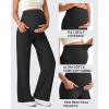 imageG4Free Maternity Dress Yoga Pants with Pockets Over The Belly Stretchy Work Slack Pregnancy Wide Leg Lounge TrousersBlack