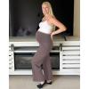 imageG4Free Maternity Dress Yoga Pants with Pockets Over The Belly Stretchy Work Slack Pregnancy Wide Leg Lounge TrousersTaupe