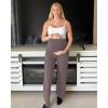 imageG4Free Maternity Dress Yoga Pants with Pockets Over The Belly Stretchy Work Slack Pregnancy Wide Leg Lounge TrousersTaupe