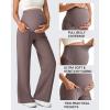 imageG4Free Maternity Dress Yoga Pants with Pockets Over The Belly Stretchy Work Slack Pregnancy Wide Leg Lounge TrousersTaupe